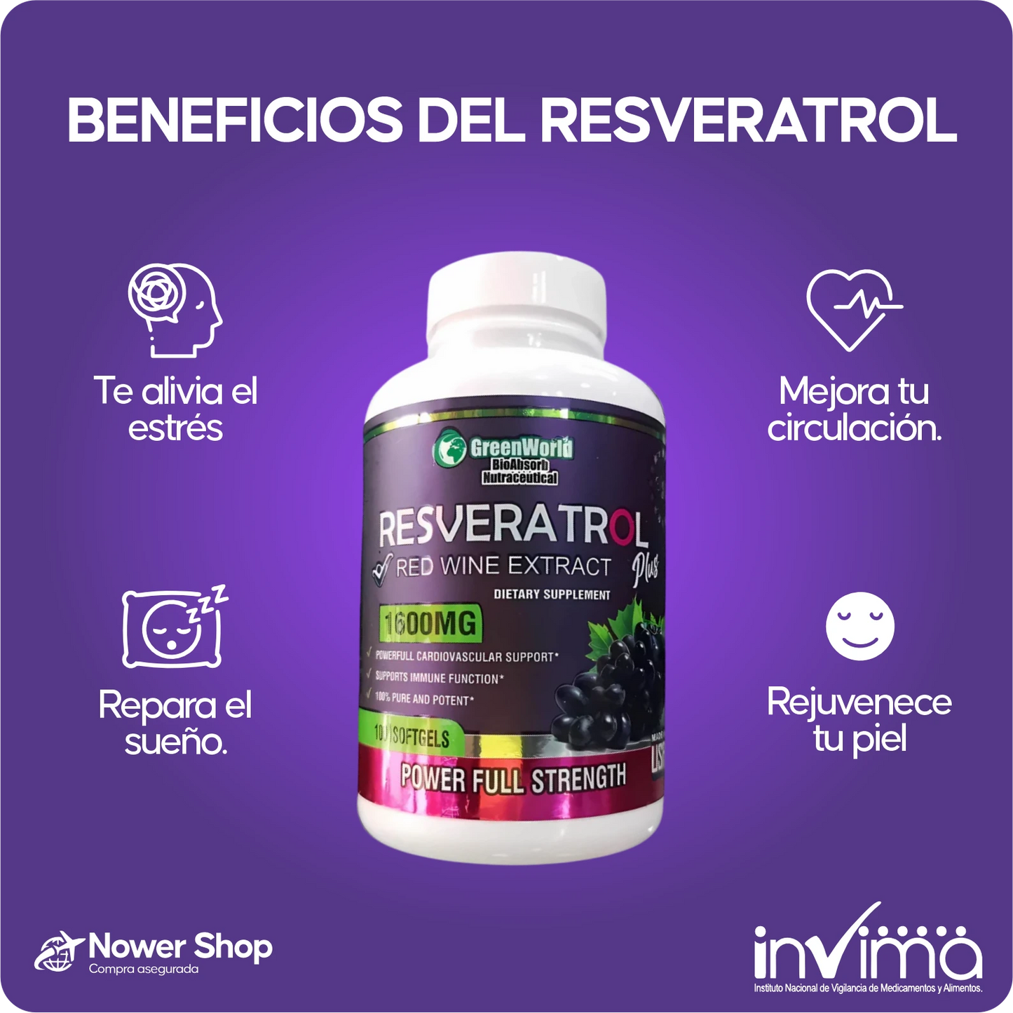 RESVERATROL IMPORTADO ORIGINAL® |OFERTA COMPRA 1 LLEVA 1 GRATIS|
